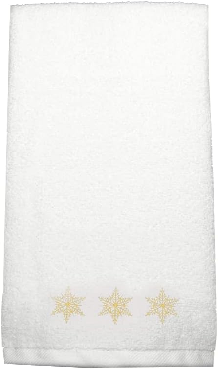 INFINI HOMES Luxury Embroidered Snowflake Hand Towel - Premium 100% Cotton Bath Linen UAE