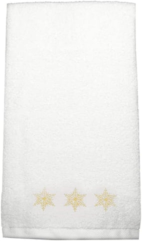INFINI HOMES Luxury Embroidered Snowflake Hand Towel - Premium 100% Cotton Bath Linen UAE