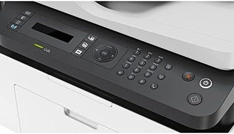 HP LaserJet MFP M137fnw control panel with keypad, display, and function buttons – UAE