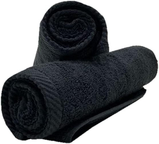INFINI HOMES Iris Black Luxury Hand Towel Set - Premium 100% Combed Cotton Bath Linen UAE