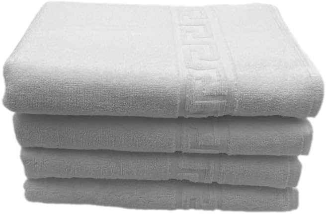 INFINI HOMES Magnolia White Luxury Bath Towel Set - 70x140cm (4 Pack) | Premium 600 GSM Cotton | UAE Delivery