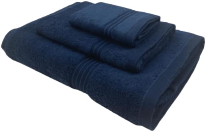 INFINI HOMES Navy Blue Luxury Cotton Towel Set - Premium Hotel Quality Bath Linen UAE
