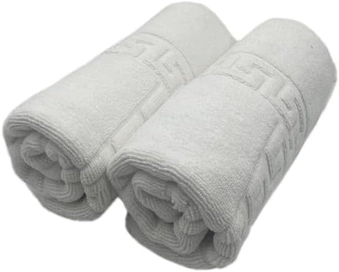 INFINI HOMES Magnolia White Luxury Bath Mat Set - Premium 100% Cotton Hotel Quality (50x80cm, Set of 2) - UAE Wide Delivery