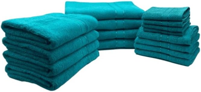 INFINI HOMES Daffodil Premium Cotton Bath Towel Set - 16 Piece Family Pack | UAE Delivery