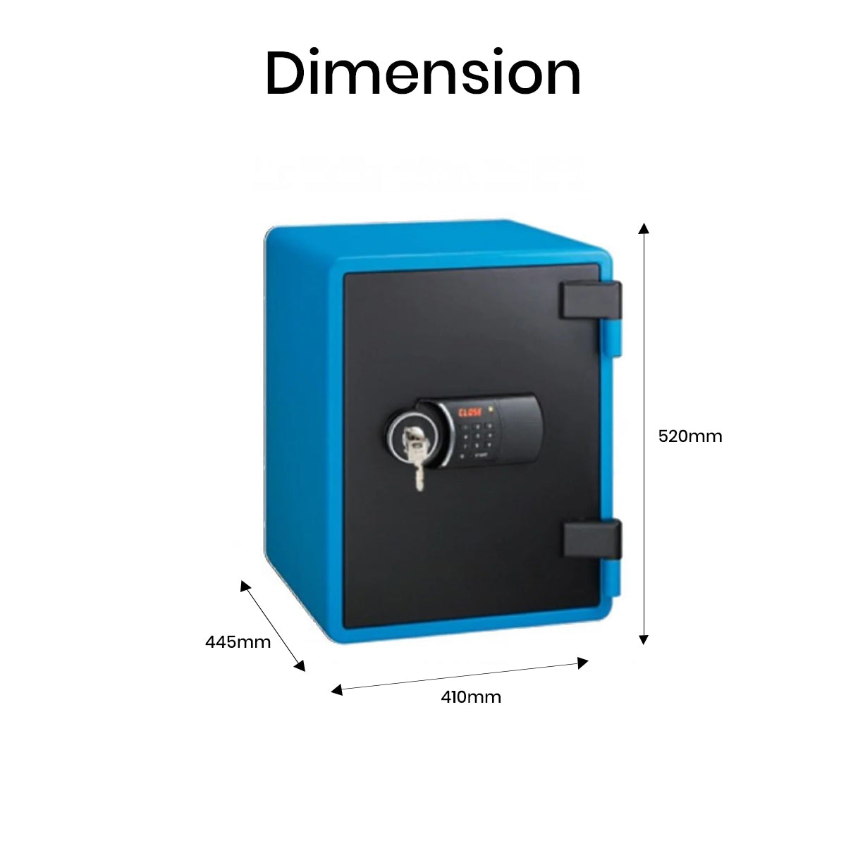 Eagle YES-031DK Fire-Resistant Safe – Blue, Digital + Key Lock System
