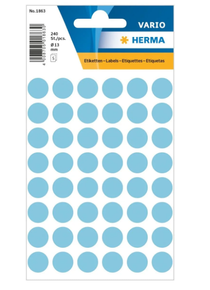 Herma Vario Color Dot Stickers 13mm Blue - Premium Office Labels UAE | Dubai Abu Dhabi Sharjah