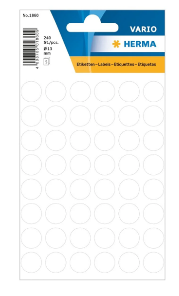 Herma Vario Color Dot Stickers 13mm White - UAE Office Supplies | Dubai Abu Dhabi Sharjah