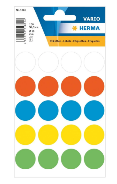 Herma Vario Color Dot Stickers 19mm - Premium Office Labels UAE | Dubai Abu Dhabi Sharjah