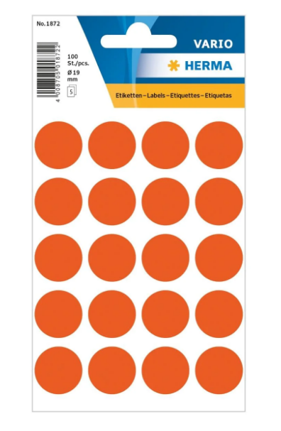 Herma Vario Color Dot Stickers 19mm Red - UAE Office Supplies | Dubai Abu Dhabi Sharjah