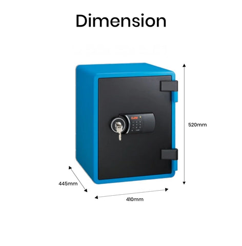 Eagle YES-031DK Fire-Resistant Safe – Blue, Digital + Key Lock System