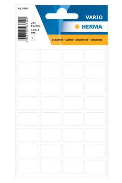 Herma Vario White Sticker Labels 12x19mm - UAE Delivery to Dubai, Abu Dhabi & All Emirates