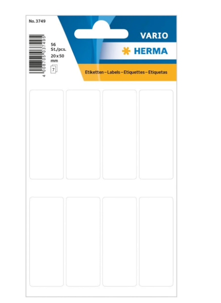 Herma Vario White Sticker Labels 20x50mm - Premium Office Labels UAE | Dubai Abu Dhabi Sharjah