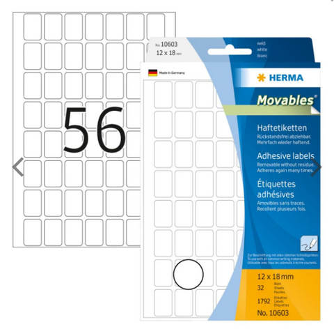 Herma Office Pack Movable Labels 12x18mm - UAE Wide Delivery | Premium White Labels Dubai Abu Dhabi