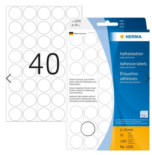 Herma Office Pack Color Dots 19mm - Premium White Labels UAE | Dubai Abu Dhabi Sharjah
