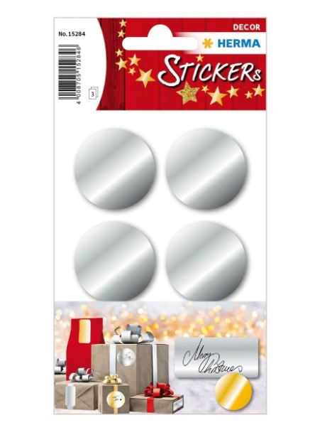 Premium Silver Dot Stickers 32mm - UAE Wide Delivery | HERMA Decor Labels Dubai Abu Dhabi