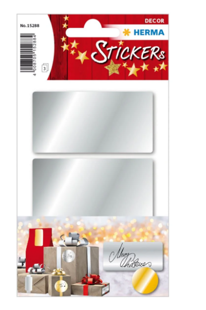 Herma Silver Decor Stickers UAE - Premium Labels 34x67mm | Dubai Abu Dhabi Sharjah