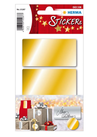 Herma Decor Stickers GOLD Labels, 34 x 67 mm, 9/pack, Gold