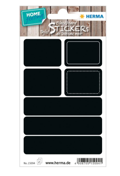 Herma Home Blackboard Sticker Labels UAE - Rectangle Black Labels 14/Pack | Dubai Abu Dhabi Sharjah