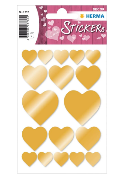 Herma Gold Heart Decor Stickers UAE - Premium Decorative Hearts Dubai Abu Dhabi