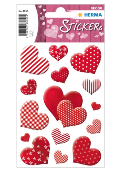 Herma Decor Heart Stickers UAE | Red Patterned Hearts | Dubai Abu Dhabi Sharjah