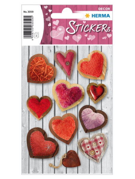 Herma Decor Stickers FLUFFY HEARTS Red - UAE Wide Delivery | Dubai Abu Dhabi Sharjah