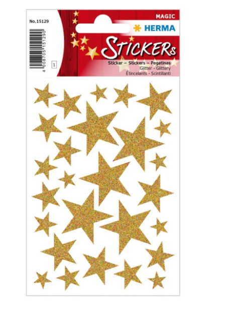 Herma Magic Stickers STARS Gold Glitter - UAE Delivery to Dubai, Abu Dhabi & All Emirates