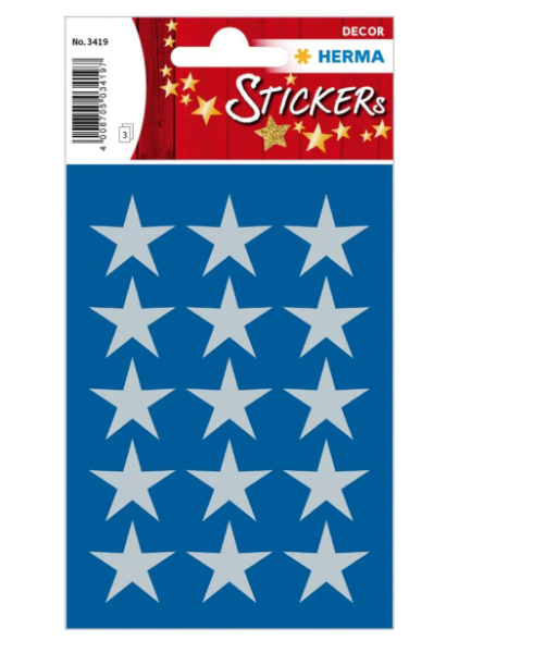 Herma Silver Star Decor Stickers 22mm - Premium Office Supplies UAE | Dubai Abu Dhabi Sharjah