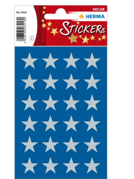 Herma Silver Star Stickers 15mm - Premium Decorative Labels UAE | Dubai Abu Dhabi Sharjah