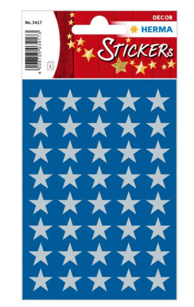 Herma Silver Star Stickers UAE | Premium Decorative Stars 13mm | Dubai Abu Dhabi Sharjah
