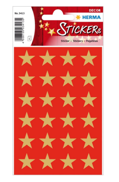 Gold Star Stickers UAE - Premium Herma Decor Stars 15mm (72 Pack) | Dubai Abu Dhabi Sharjah