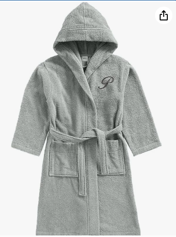 INFINI HOMES Daffodil Monogrammed Kids Bathrobe - Premium Terry Cotton Hooded Robe for 12 Year Olds (125x133cm) - UAE Wide Delivery