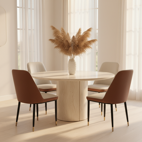 PU Dining Chair with Metal Legs IH-34 | INFINI HOMES UAE