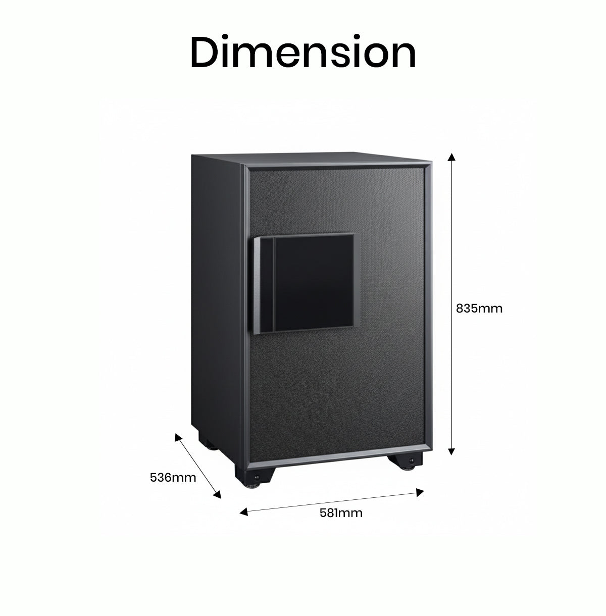 Eagle EGE-085 Fire-Resistant Safe – Black/Red, Digital, Key & Fingerprint Lock System