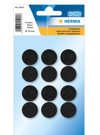 Herma Velcro Dots Self-Adhesive 19mm Black - UAE Wide Delivery | Dubai Abu Dhabi Sharjah