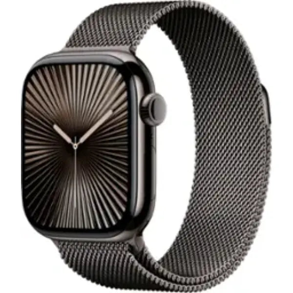 Apple Watch Series 10 42mm GPS + Cellular Titanium Case with Milanese Loop | UAE Stock | Dubai Abu Dhabi Sharjah Ajman Fujairah RAK UAQ Slate