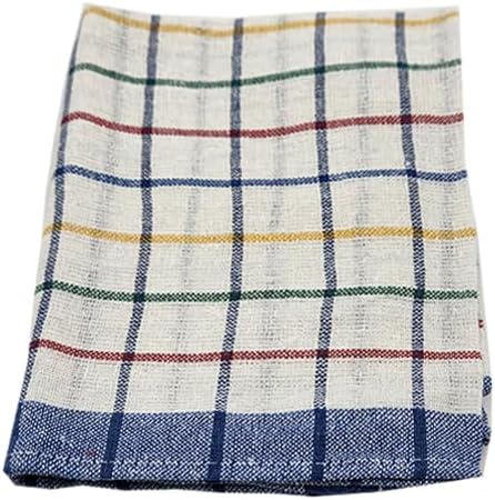 INFINI HOMES Premium Tea Towel Set - Blue & Red Multi Checks Kitchen Towels (50x70cm) - Set of 6