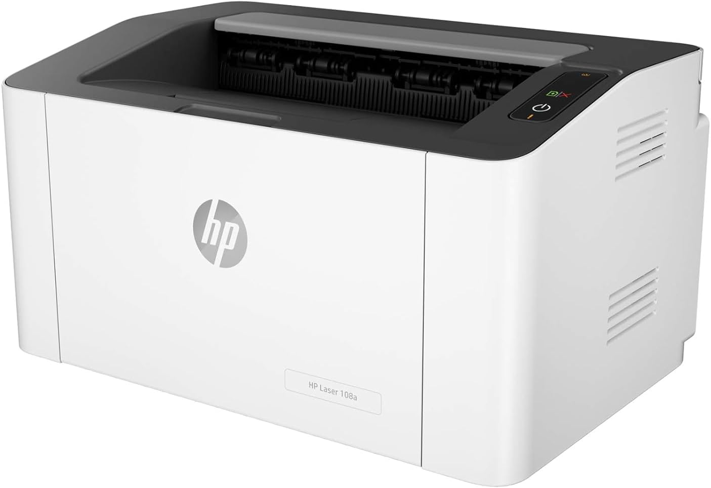 HP LaserJet M108A monochrome laser printer side angle view – home and office printer UAE