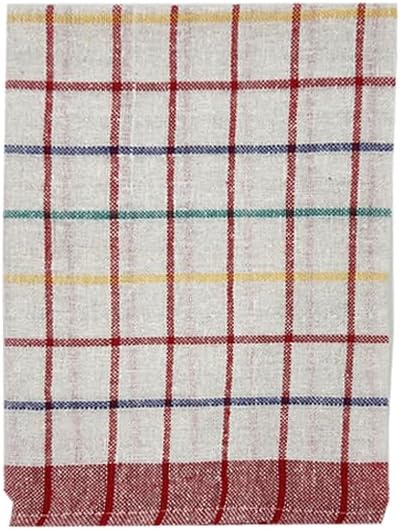 INFINI HOMES Premium Orchard Red Multi Checks Tea Towel Set - 50x70cm (Pack of 6) | UAE Kitchen Essentials