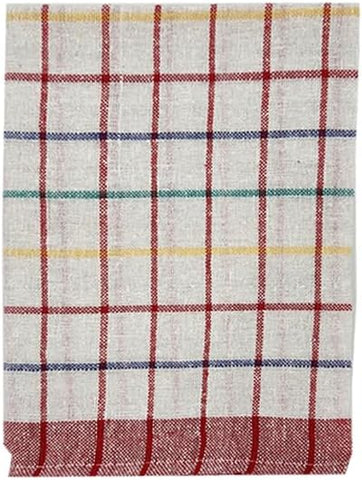 INFINI HOMES Premium Orchard Red Multi Checks Tea Towel Set - 50x70cm (Pack of 6) | UAE Kitchen Essentials