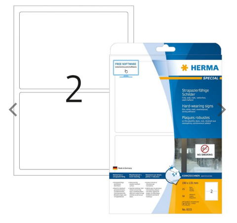 Herma Weatherproof Polyester Labels 190x135mm - Premium White Labels UAE | Dubai Abu Dhabi Sharjah