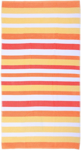 INFINI HOMES Premium Petunia Jacquard Beach Towel - Orange Cotton 86x162cm UAE