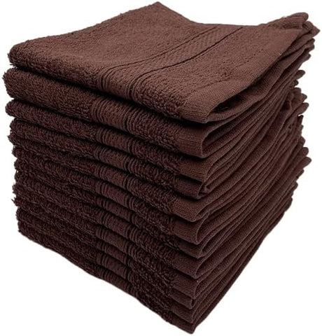 INFINI HOMES Daffodil Premium Face Towel Set - 30x30cm (12 Pack) | 100% Cotton Hotel Quality Bath Linen UAE
