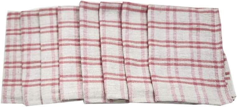 INFINI HOMES Orchard Pink Multi Checks Tea Towel Set - Premium Kitchen Linens UAE