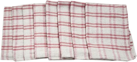 INFINI HOMES Orchard Pink Multi Checks Tea Towel Set - Premium Kitchen Linens UAE