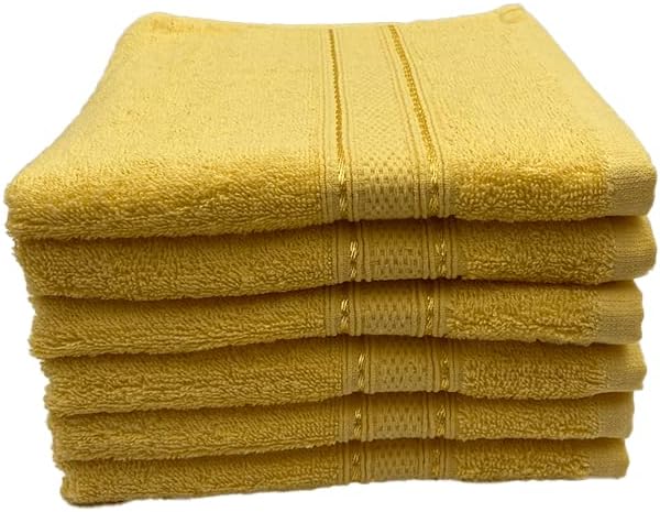 INFINI HOMES Daffodil Premium Hand Towel Set - 40x60cm (6 Pack) | 100% Cotton Hotel Quality Bath Linen UAE