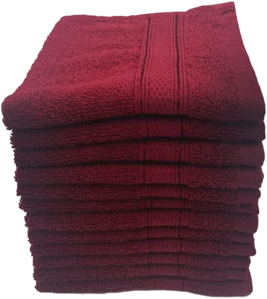 INFINI HOMES Daffodil Premium Face Towel Set - 30x30cm (12 Pack) | 100% Cotton Hotel Quality Bath Linen UAE