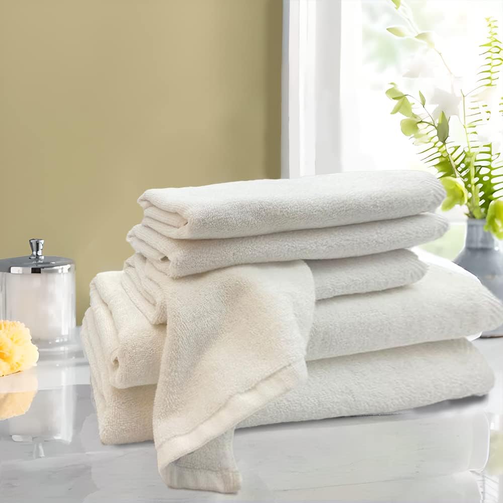 INFINI HOMES Iris White Luxury Towel Set - Premium 600 GSM Cotton Bath Towels UAE