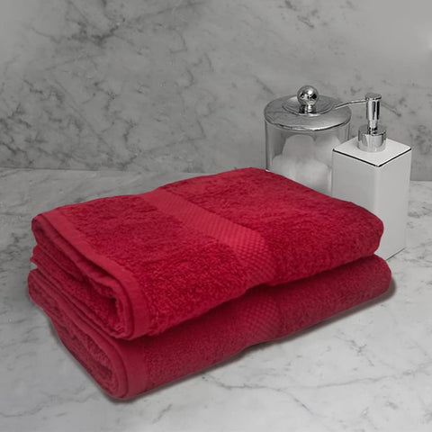INFINI HOMES Gardenia Hand Towel 50x100cm 600 GSM Red Diamond Dobby 100% Cotton - Premium UAE Home Textiles