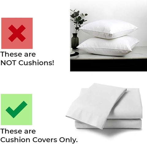 INFINI HOMES Premium White Cotton Cushion Covers 40 X 40 - UAE Living Room Decor