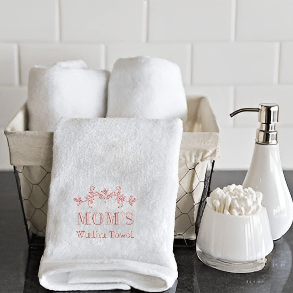 INFINI HOMES Premium Wudhu Towel - Embroidered Ramadan Theme Hand Towel | 100% Cotton 600 GSM | UAE Wide Delivery